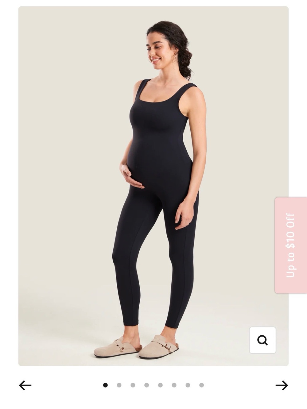 Black Maternity Scoop-Neck Jumpsuit